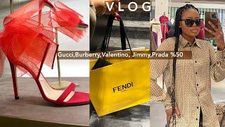 COME SHOPPING WITH ME BICESTER VILLAGE | Gucci,Jimmy, Burberry, Valentino, Prada  - %50 ￼️