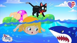   An Adventurous Day at the Beach   Cartoons with Sharks