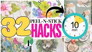 32 Ten-Minute  Peel-N-Stick Dollar Tree DIY Crafts