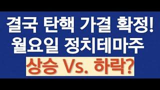 [결국 탄핵 가결] 정치테마주는 과연 상승 Vs. 하락? 내년 6월까지는 무조건 추세 상승한다! 내일(월) 재료소멸으로 주가를 흔들 수 있지만 절대 털려서는 안된다!