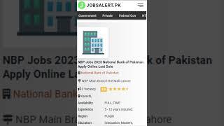 NBP Jobs 2023 | National Bank of Pakistan Jobs 2023 | Latest Govt Jobs