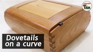 Full Curved Wooden Box - Dovetail Cutting on Curves / Invisible Wooden Hinges / Fine Woodworking