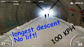 Les Deux Alpes - Top to bottom - Skiing 100 km/h!! - Over 2000 Meters Vertical Descent