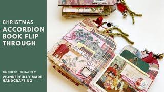 Christmas Accordion Book || Junk Journal Flip Through || Tim Holtz Idea-ology 2021