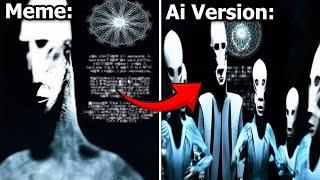 Locked In Alien Meme VS Ai Version