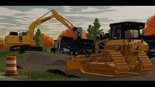 HIGHWAY CONSTRUCTION MEDIAN | FS22 Construction Dedi MP Server #15