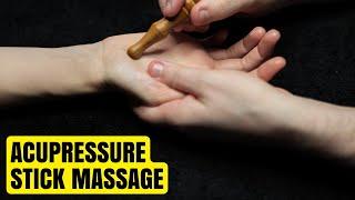 Trying Acupressure Stick MASSAGE for the first time on a massage therapist!