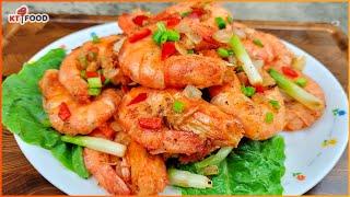 Không Cần Chiên Dầu - Làm Tôm Rang Muối thơm ngon như nhà hàng - Salt & Pepper Shrimps - KT Food