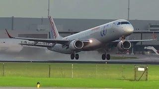 ERJ-190-200 LR AirEuropa EC-LLR WET takeoff from AMS Schiphol