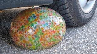 Crushing Crunchy & Soft Things by Car! EXPERIMENT CAR vs GIANT ORBEEZ WATER BALLOON