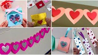 Six different Valentine paper craft ideas | DIY Heart craft ideas for Valentine’s Day