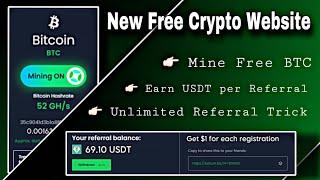 New Free Bitcoin Mining Website 2024 | Free DOGECOIN Cloud Mining Website | Refer & Earn $10 Daily