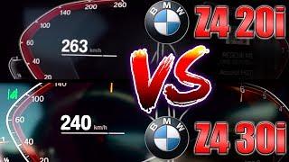 0-250 km/h | BMW Z4 20i vs Z4 30i | TOP SPEED and Acceleration TEST