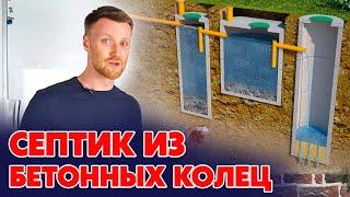 ПЛЮСЫ И МИНУСЫ септика из бетонных колец | Как работает канализация?