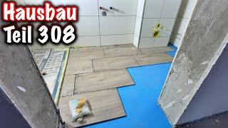 House construction part 308! (floor tiles guest toilet) ElektroM