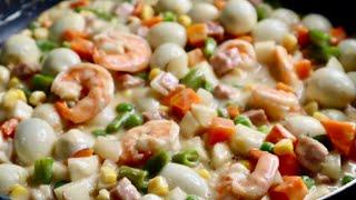 Creamy Buttered Mixed Vegetables With Egg And Shrimp | SIPO EGG