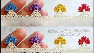 #crochet#puntillas#handmade#820 TIĞ OYASI İĞNEDEN TIĞA TASARIM KOLAY  ÜÇ YAPRAKLI YONCAPIMI