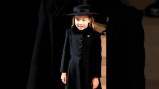 Wow, princess Charlotte is giving a speech on Queen Elizabeth, funeral service.