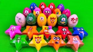 Rainbow Eggs SLIME: Digging Numberblocks Stars with CLAY Coloring! Satisfying ASMR Videos