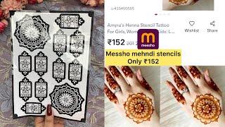 Easy mehndi stencils from meesho | mehndi stickers for hands | mehndi tattoo sticker review | mehndi