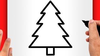 HOW TO DRAW A CHRISTMAS TREE (EASY) - Cute Christmas Drawings (EASY)