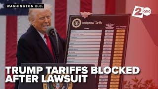 A court blocked Trump's tariffs after a lawsuit was filed, led by Oregon