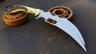 Turning a Rusty BEARING into a Beautiful Sharp KARAMBIT