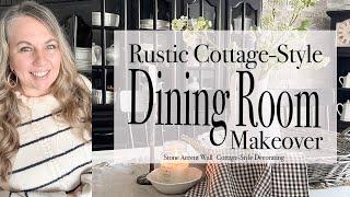 Rustic Cottage-Style Dining Room Makeover | Stone Accent Wall | 2025