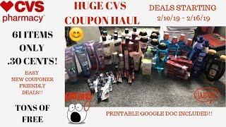 Huge CVS Coupon Haul~Deals Starting 2/10/19~61 Items ONLY .30 Cents!!  Cheap & FREE Products WOW!!