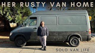 Affordable Home In an Old Rusty Van | Solo Van Life With 3 Cats