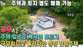(강추) 국유림으로 둘러싸인 천혜의 자연환경에 위치한 전원주택! 주택 앞으로 깨끗한 계곡도 흐르는 힐링에 적합한 전원주택 - 힐링하우스TV (강원도 홍천군)