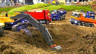 RC Excavator Digging / Dump Trucks / Best Construction Site Vehicles working together