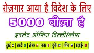 विदेश जाना हुआ और भी आसान | 5000 वीज़ा लाया है इनलेट एजेंसी जल्दी करे 10 से 20 दिन में फ्लाइट करे