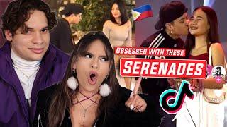 WHAT IN THE SINGING FILIPINO RIZZ !? Latinos react to Filipino Serenading ft Justin Vasquez