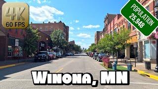 Driving Around Small Town Winona, Minnesota in 4k Video