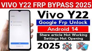 Vivo Y22 | Y22s Android 14 Frp Bypass Without Pc | Vivo (V2206/V2207) Google Account Bypass 2025