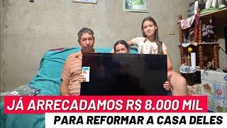 Sr. Antônio chorou ao ganhar uma TV e ao saber que já arrecadamos R$ 8.000 para reformar sua casa!