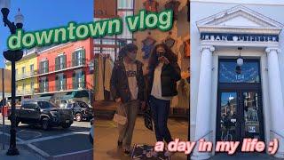 downtown shopping vlog! a day in my life 2021 :) urban outfitters, thrifting, and a photoshoot!