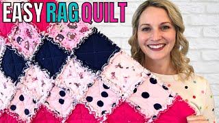 HOW TO MAKE A RAG QUILT FOR BEGINNERS (Step by Step Sewing Tutorial) Beginner Sewing Project