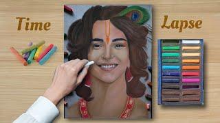 Draw with me Krishna,Soft Pastel Drawing, Process Video