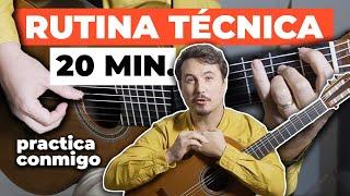 Practica conmigo | Rutina de Ejercicios Nivel Intermedio para Guitarra Flamenca | 20min con PDF