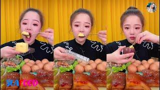 【大食い SEAFOOD】XIAOYU MUKBANG EATING SHOW 。도가니 새우 족발 양뇌 훙쏘우러우 먹방 中国 。211110。3