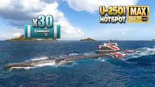 Submarine U-2501: 4,2k base XP game on map Hotspot - World of Warships