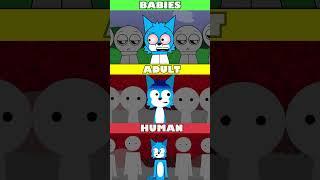 Incredibox Sprunki Retake Deluxe but BABIES  VS Deluxe ADULT VS Deluxe but HUMAN