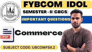 FYBCOM Commerce Sem 2 important questions #idolmumbaiuniversity