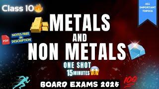 Metals And Non Metals Class 10 One Shot  | Rapid Revision| Class 10th Science Chapter 3