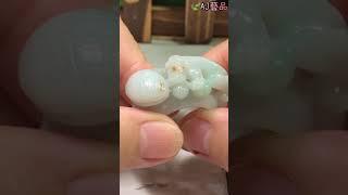 緬甸玉A貨翡翠扳指戒指 小三彩祥獸螭龍扳指戒指~《AJ藝品》