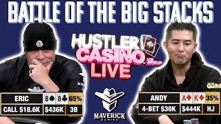 BATTLE OF BIG STACKS! ERIC PERSSON VS ANDY STACKS ON@HustlerCasinoLive