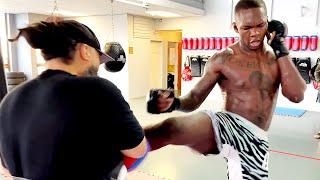 UFC Workout | Israel Adesanya and Brad Riddell Doing Pad Conditioning