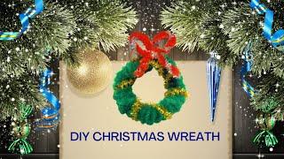 Pipe Cleaner Christmas Wreath || Diy Christmas Wreath || Christmas Wreath Ideas 2020 || Diy Craft